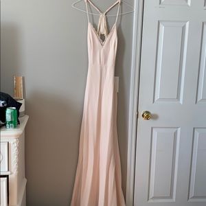 Nude pink Lulu’s prom dress